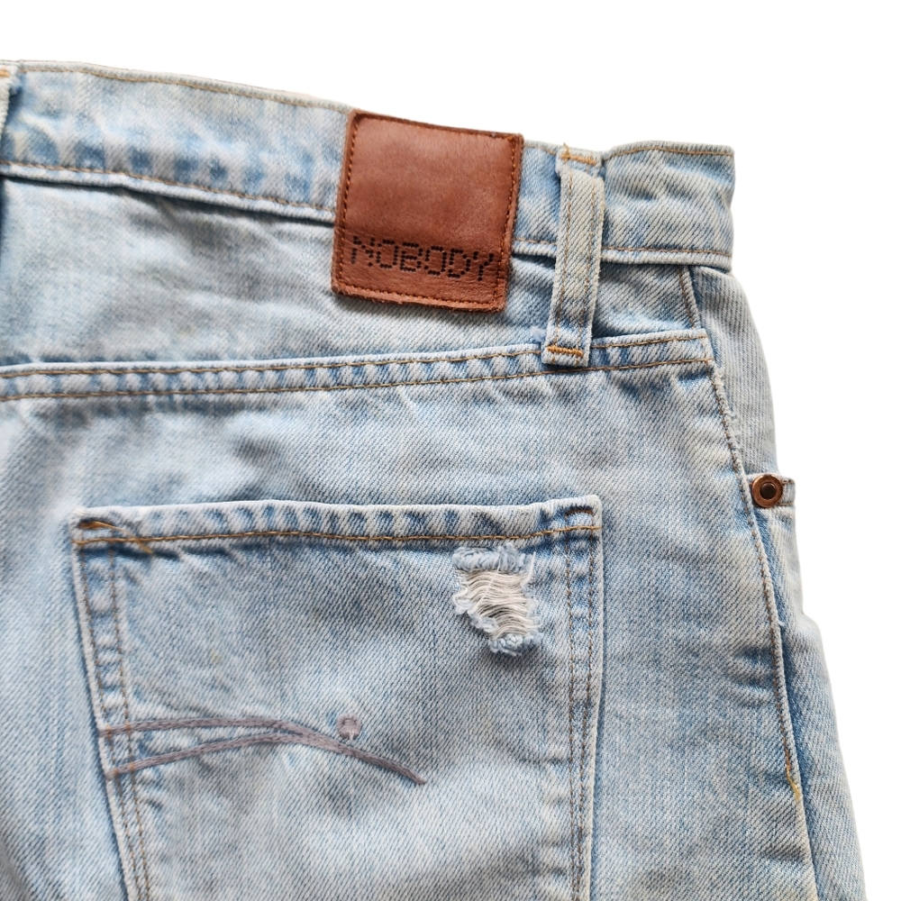 Nobody Denim skirt mini Piper distressed faded light blue size 12 - Picture 6 of 6